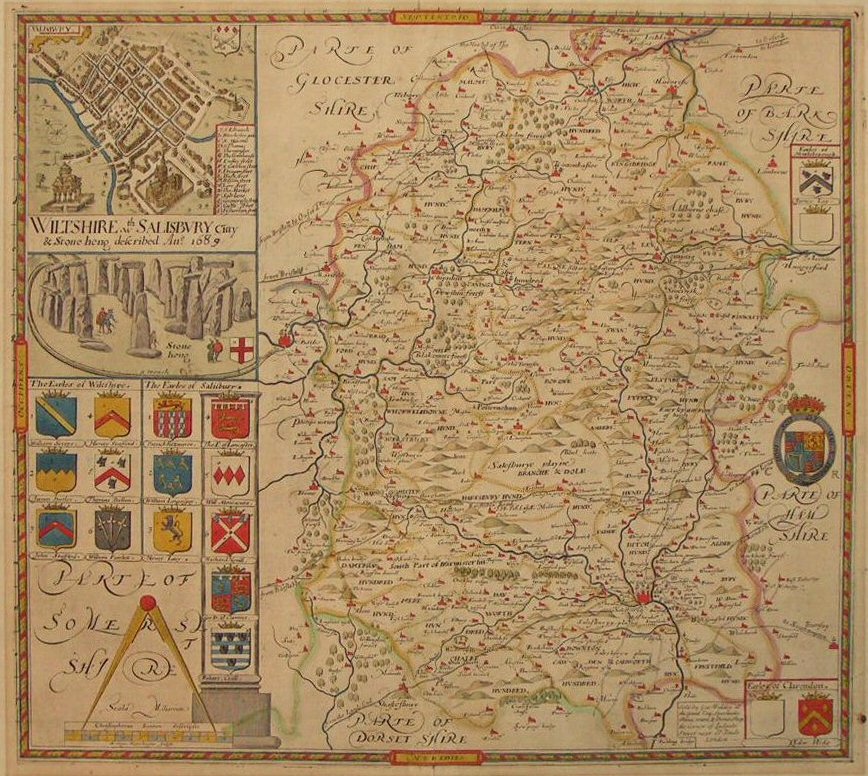 Map of Wiltshire - Saxton-Willdey